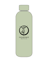 The Water Bottle - Pistachio - Movement Pilates Buffalo - Center Body Stacked - Printed - Black