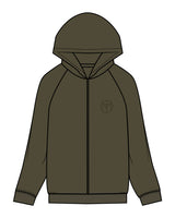 The Recycled Unisex Zip Hoodie - Army - Motivate Movement - Left Chest & Back Stacked - Printed - Tone on Tone