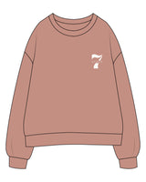 The Womens Crewneck - Clay - STUDIO 7 - Left Chest - Printed - Cream