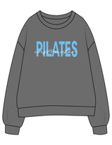 The Womens Crewneck - Shadow - Powerhouse Fitness - Center Chest "PILATES" & Back Left Sleeve - Printed - Full Color
