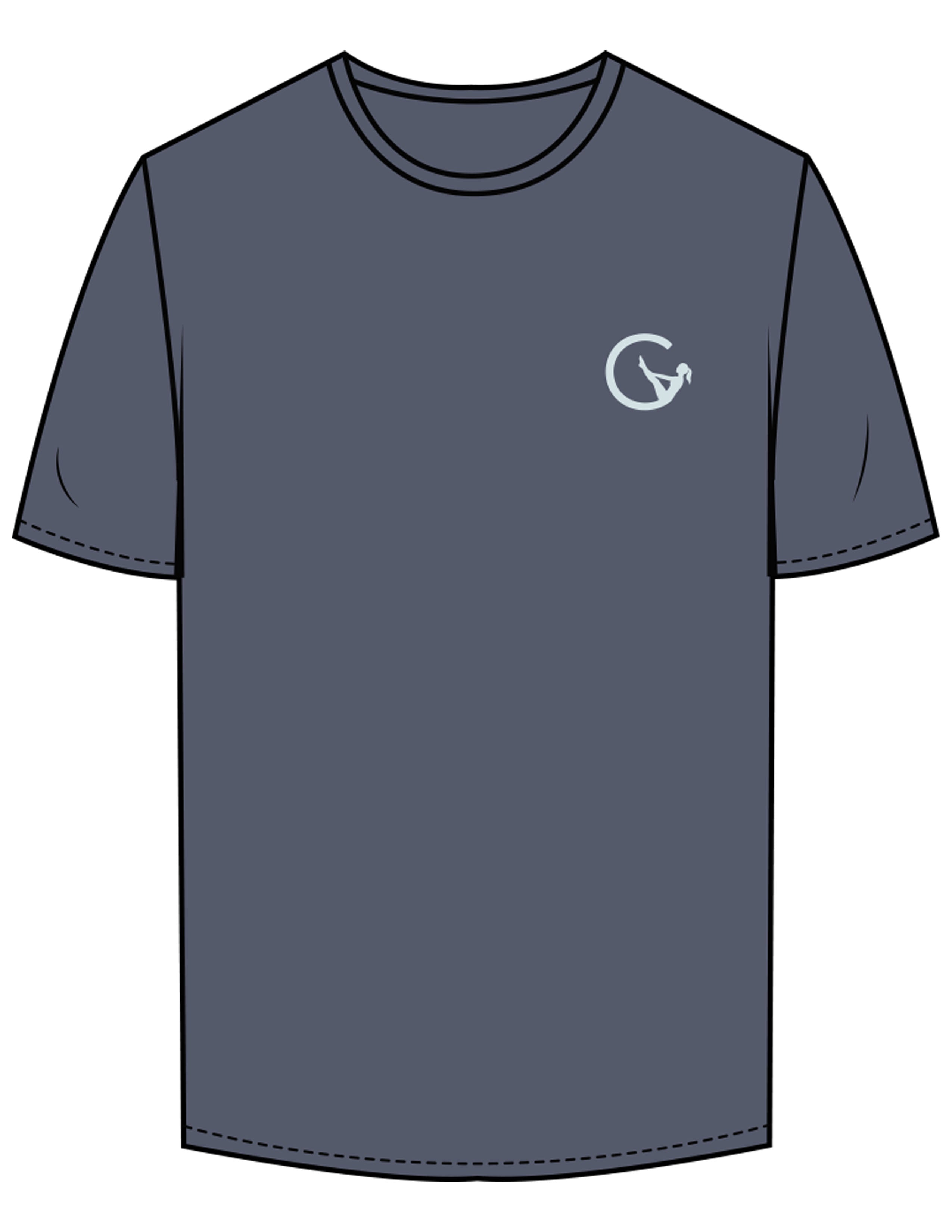 The Mens Tee - Petrol - Movement With Chels - Left Chest - Printed - Light Blue