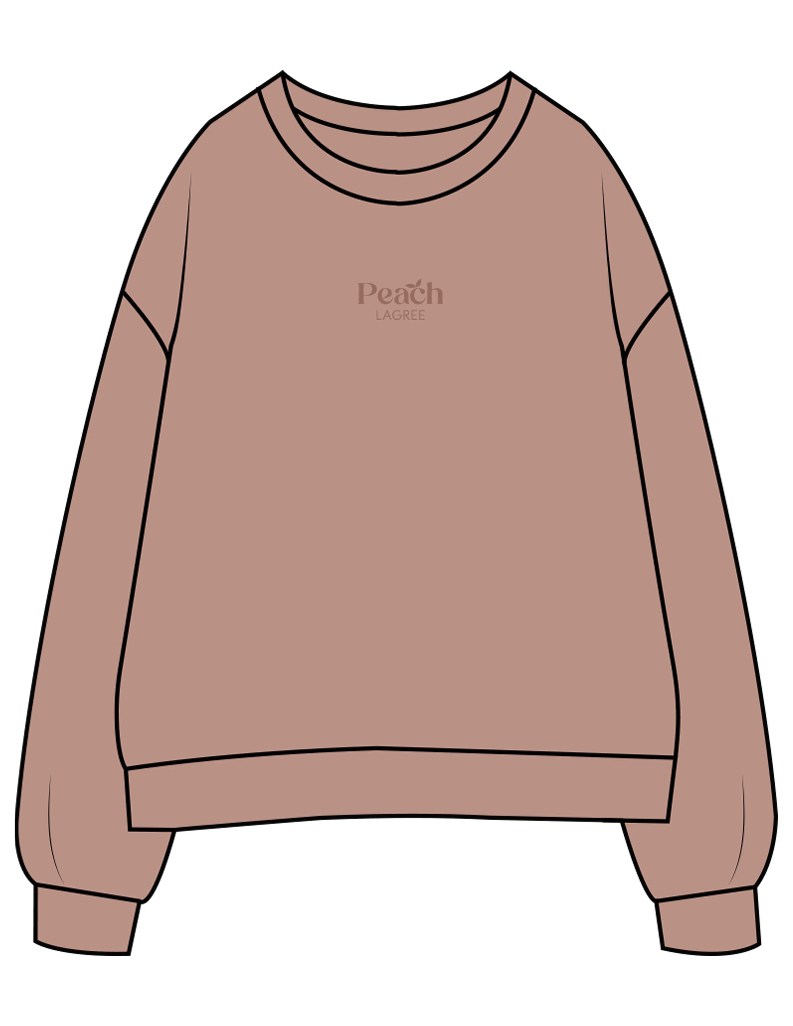 The Womens Crewneck - Clay - Peach F.L - Center Chest Stacked - Embroidered - Tone on Tone