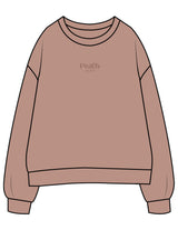 The Womens Crewneck - Clay - Peach F.L - Center Chest Stacked - Embroidered - Tone on Tone