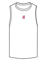 The Scoop Muscle Tank - White - Delta Fitness - Center Chest & Back Stacked "I LIFT" - Printed - Full Color