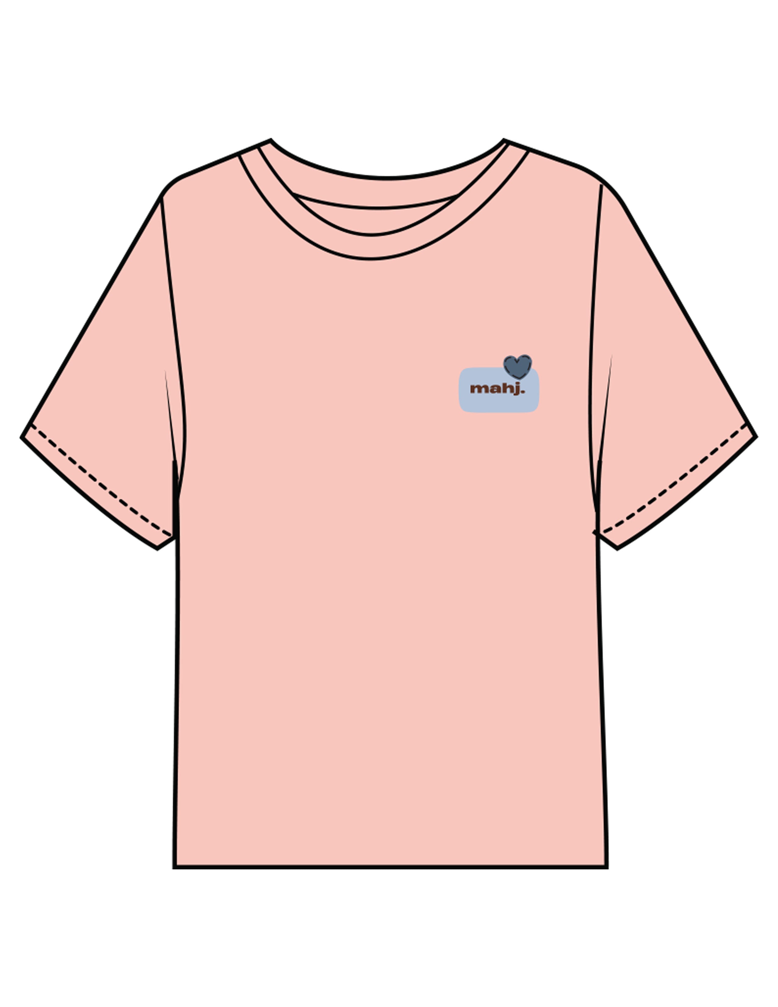 The Midweight Crop Tee - Peach - Barnes. The Label - Left Chest & Back Joker - Printed - Full Color