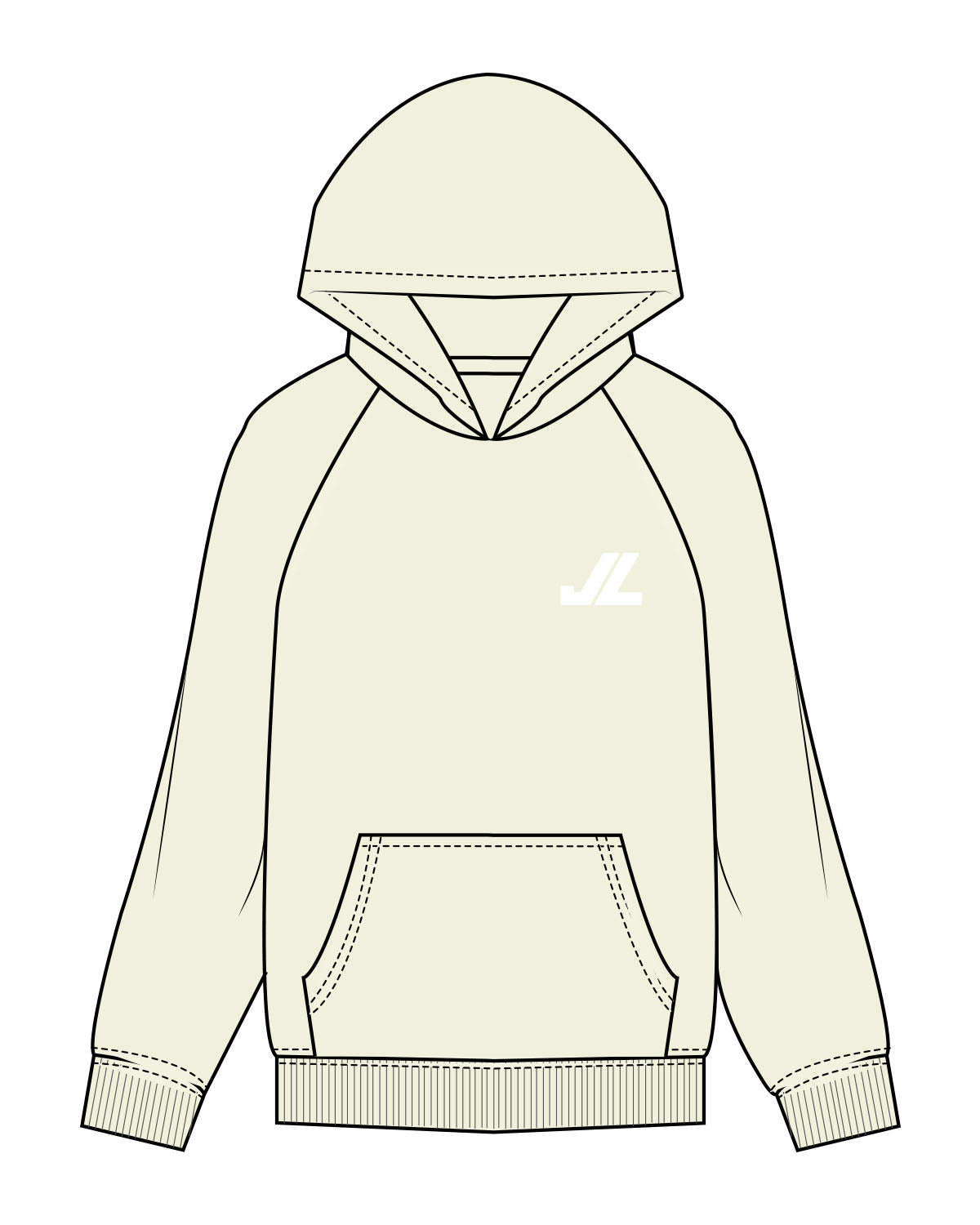 The Womens Hoodie - Butter - JL Marketing - Left Chest - Printed - White