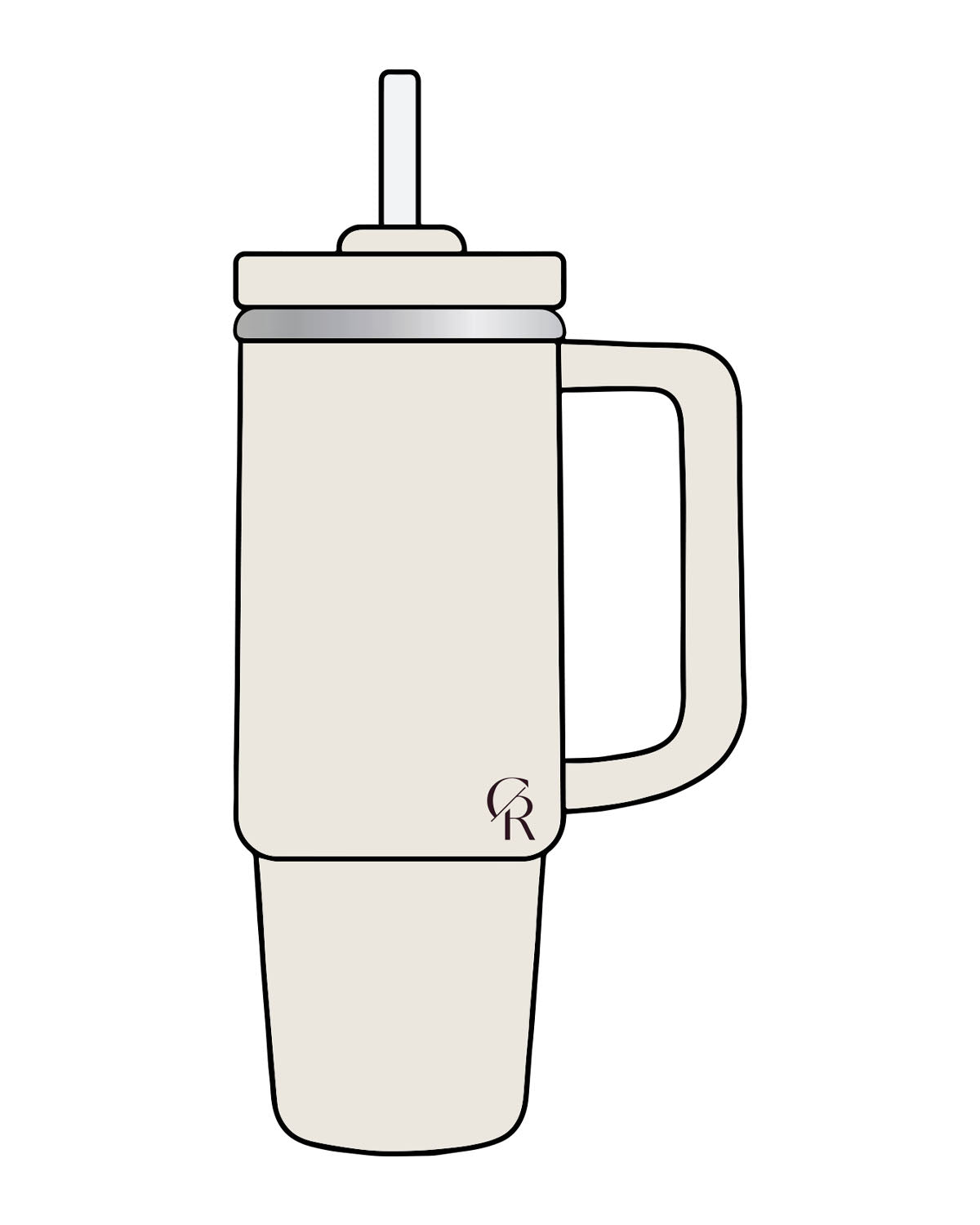 The Tumbler Cup -  Off White -  CORE REFORM - Lower Left Body "CR logo" - Eggplant