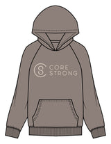 The Mens Hoodie - Washed Gray - Core Strong - Chest Stacked - Printed - Dark Off White