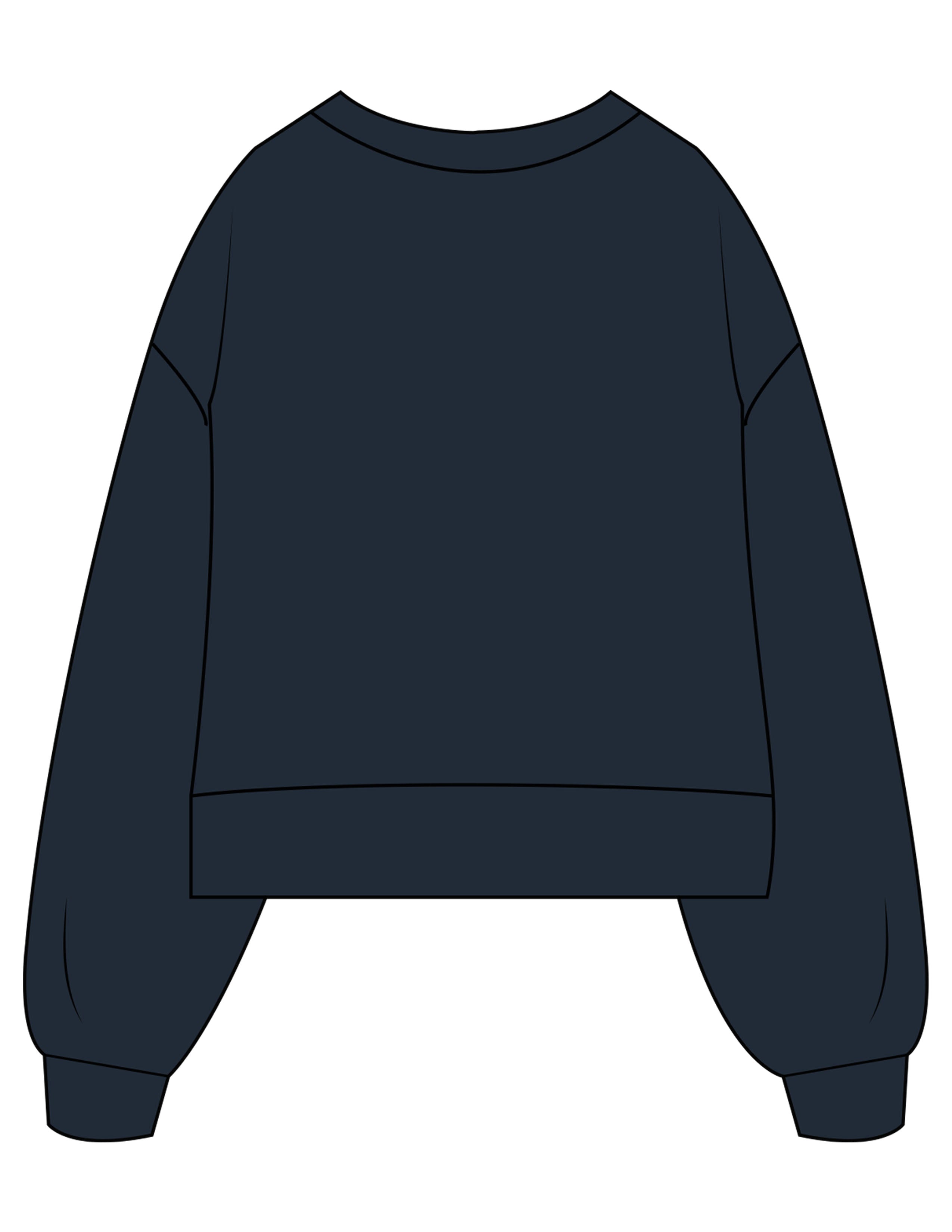 The Womens Heavyweight Crop - Navy - Skulpt Lagree - Left Chest - Printed - Bone