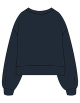 The Womens Heavyweight Crop - Navy - Skulpt Lagree - Left Chest - Printed - Bone
