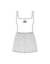 The Scoop Back Dress - White - Gladden Gains - Center Chest - Printed - Black