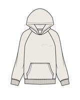 The Womens Hoodie - Bone - Coastal Core - Left Chest & Back Center -  Tone on Tone