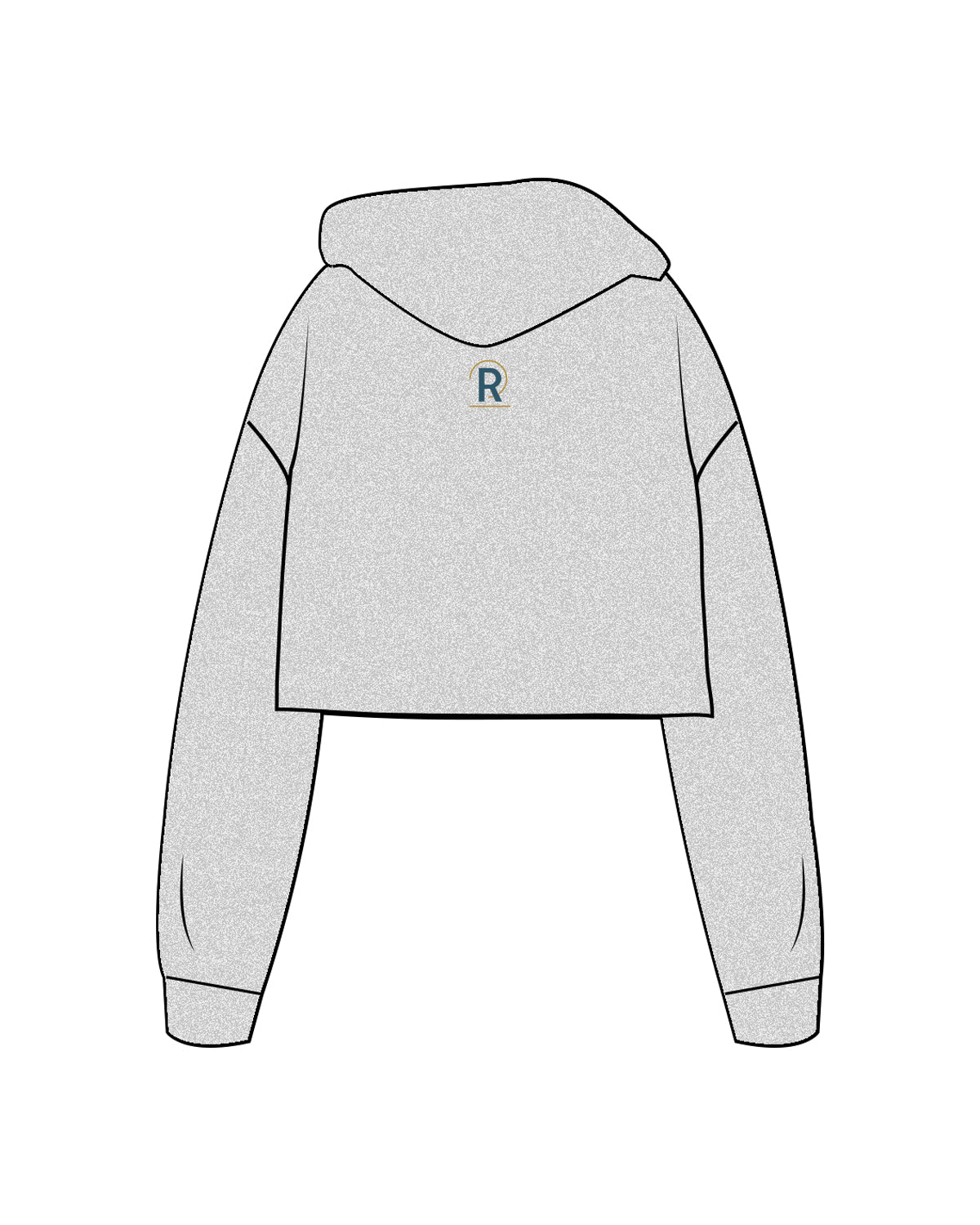 The Crop Terry Hoodie - Heather - Reform Fitness - Center Chest Stacked & Back Center Neckline - Full Color