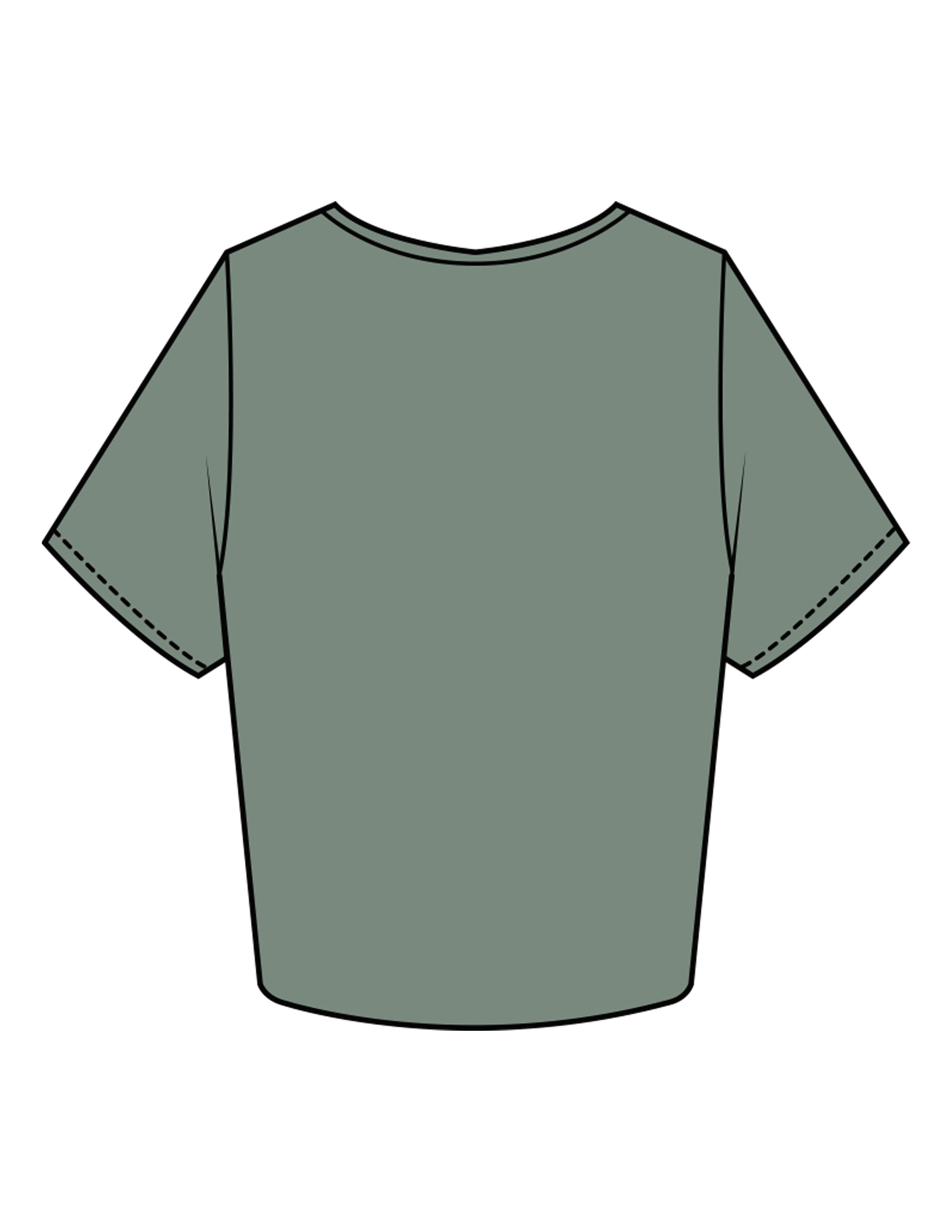 The Crop Tee - Sage - Fase Lagree - Center Chest - Printed - Ecru