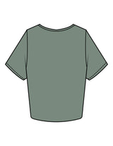The Crop Tee - Sage - Fase Lagree - Center Chest - Printed - Ecru