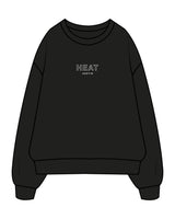 The Mens Crewneck - Black - Heat Bootcamp - Center Chest & Upper Back - Printed - White