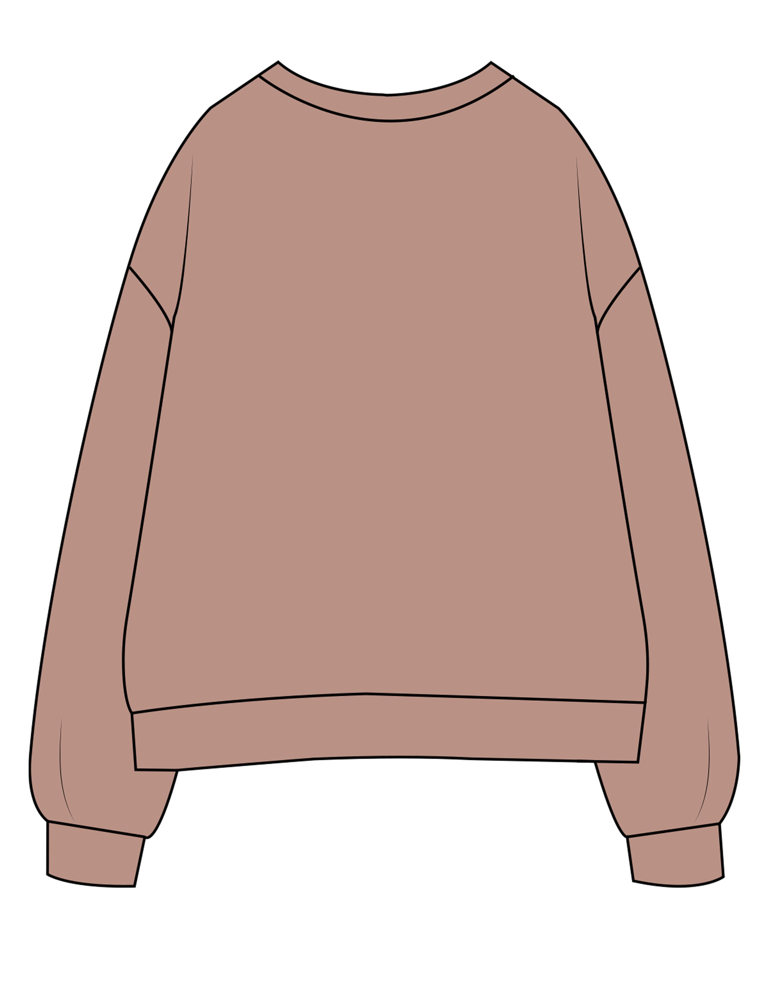 The Womens Crewneck - Clay - The Cove - Center Chest Stacked - Printed - Full Color