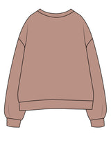 The Womens Crewneck - Clay - The Cove - Center Chest Stacked - Printed - Full Color