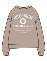 The Midweight Unisex Crewneck - Washed Cement - HiLo - Center Chest & Back Stacked - Printed - White