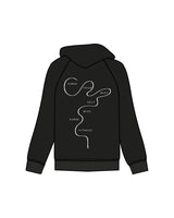 The Womens Zip Hoodie - Black - Karve - Left Chest , Right Chest & Center Back Logo - Printed - White