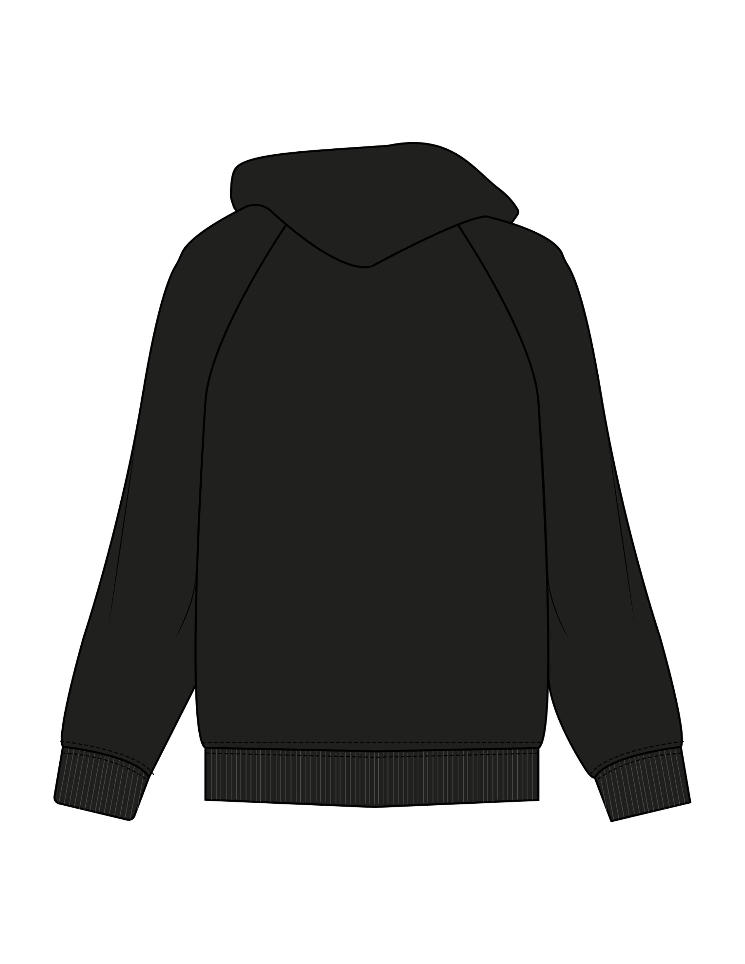 The Womens Zip Hoodie - Black - Rebel Ride - Left Chest Stacked - Printed - White