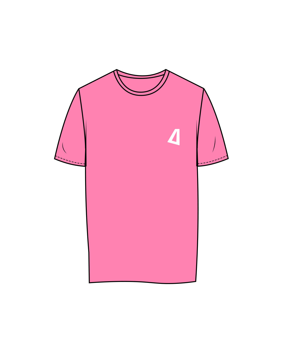 The Womens Tee - Hot Pink - Delta Fitness - Left Chest & Back Stacked - Printed - White