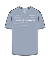 The Mens Tee - Powder  - Counterstrain - Left Chest & Back Center Stacked - Full Collor