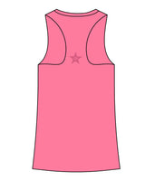 The Womens Full Length Tank - Hot Pink - Cyclebar - Center Chest Stacked & Back Star - Printed - Tone on Tone
