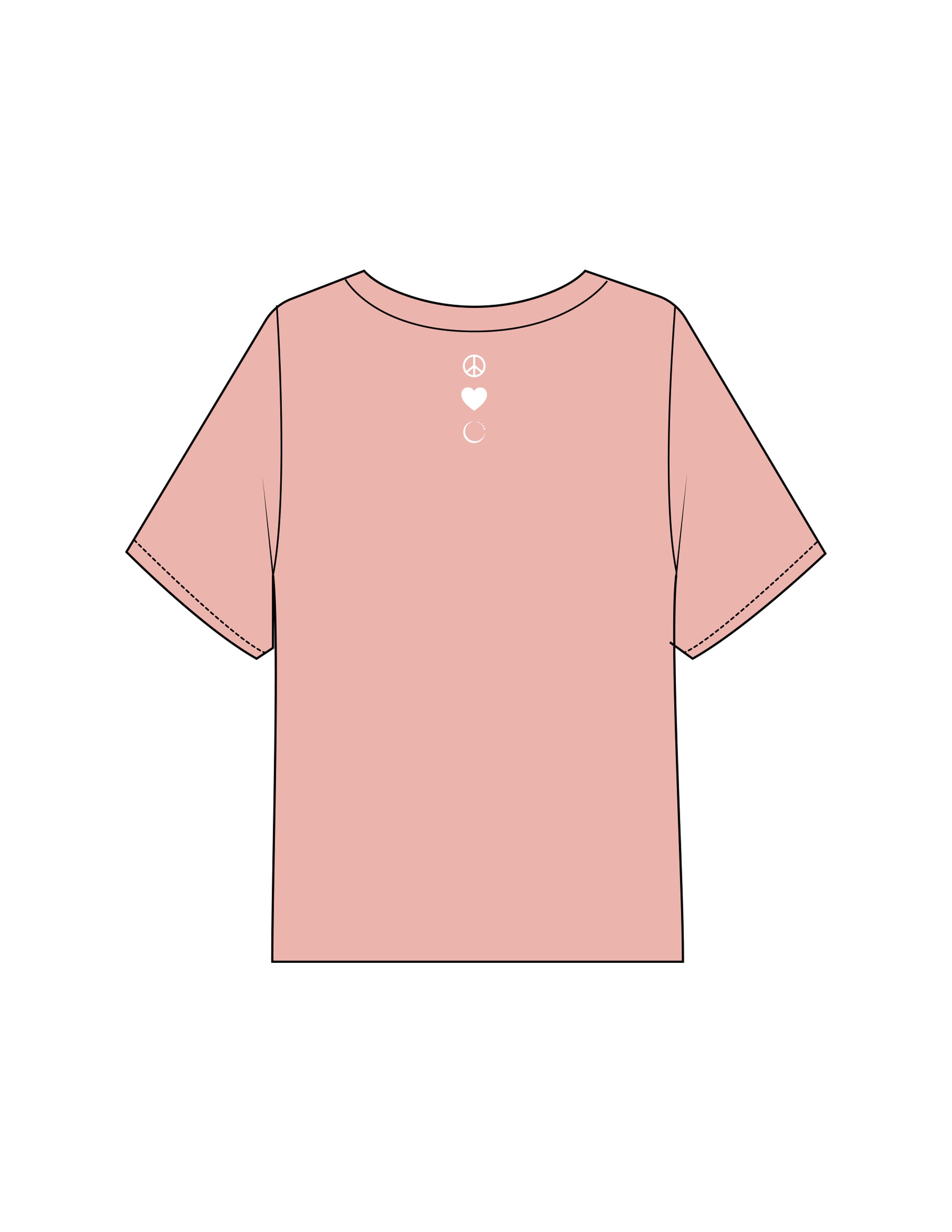 The Midweight Crop Tee - Peach - Core Crown Point - Center Chest & Back Neckline - Printed - White