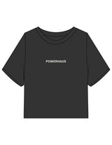 The Heavyweight Crop Tee - Washed Black - Powerhaus Lagree - Center Chest & Back "PH" - Printed - Off White