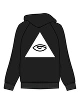 The Womens Hoodie - Black - Higher Ground - Left Chest & Back Pyramid - Printed - White