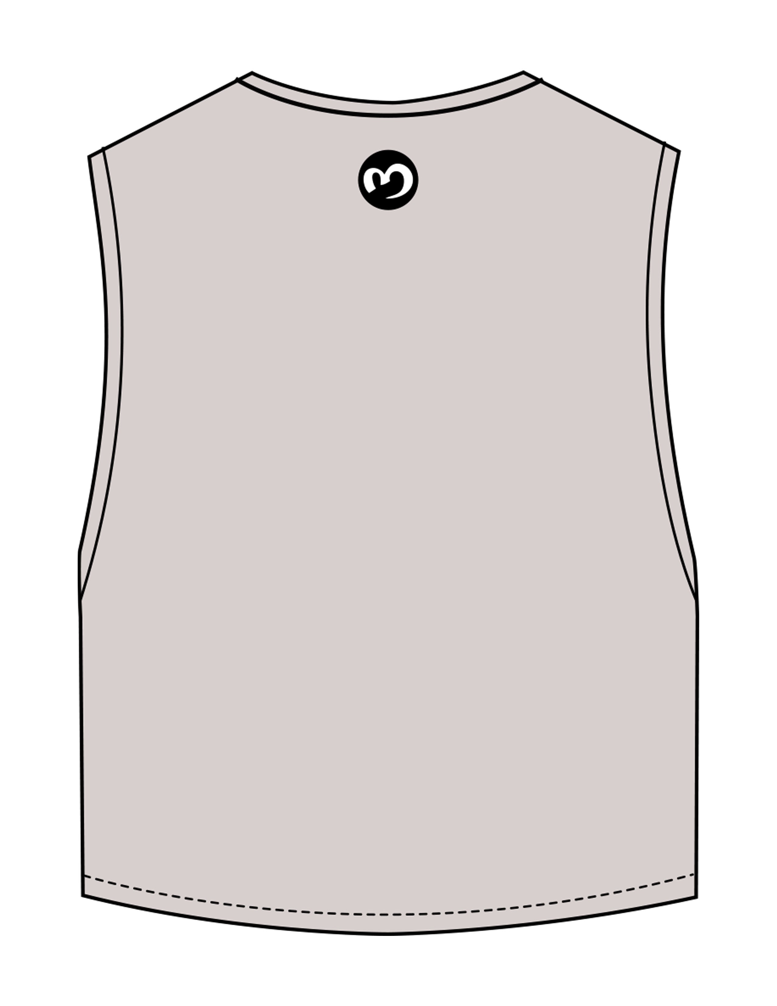 The Crop Muscle Tank - Storm - Mantra - Center Chest Script & Back Neckline - Printed - Black