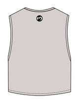 The Crop Muscle Tank - Storm - Mantra - Center Chest Script & Back Neckline - Printed - Black