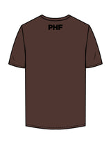 The Mens Tee - Chestnut - Powerhouse Fitness - Full Front & Back Neckline - Printed - Black