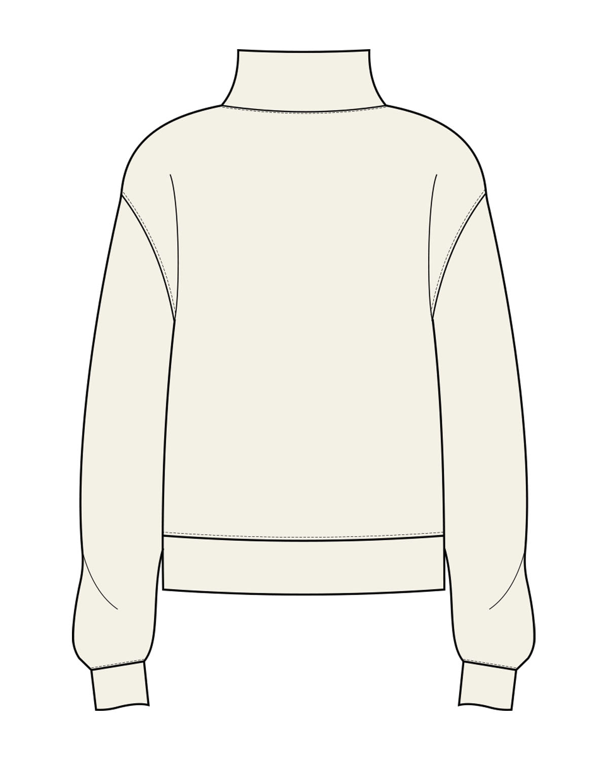 The Womens 1/4 Zip - Off White - Onyx & Ivory - Left Chest & Right Wrist - Printed - Black