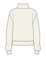 The Womens 1/4 Zip - Off White - Onyx & Ivory - Left Chest & Right Wrist - Printed - Black