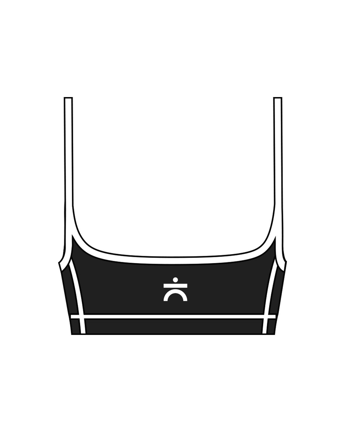 The Piped Scoop Sports Bra - Black - enCore Pilates - Center Back - Printed - White