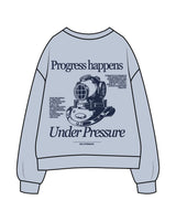 The Womens Crewneck - Powder - MD Hyperbaric - Left Chest Round & Back Illustration - Printed - Navy