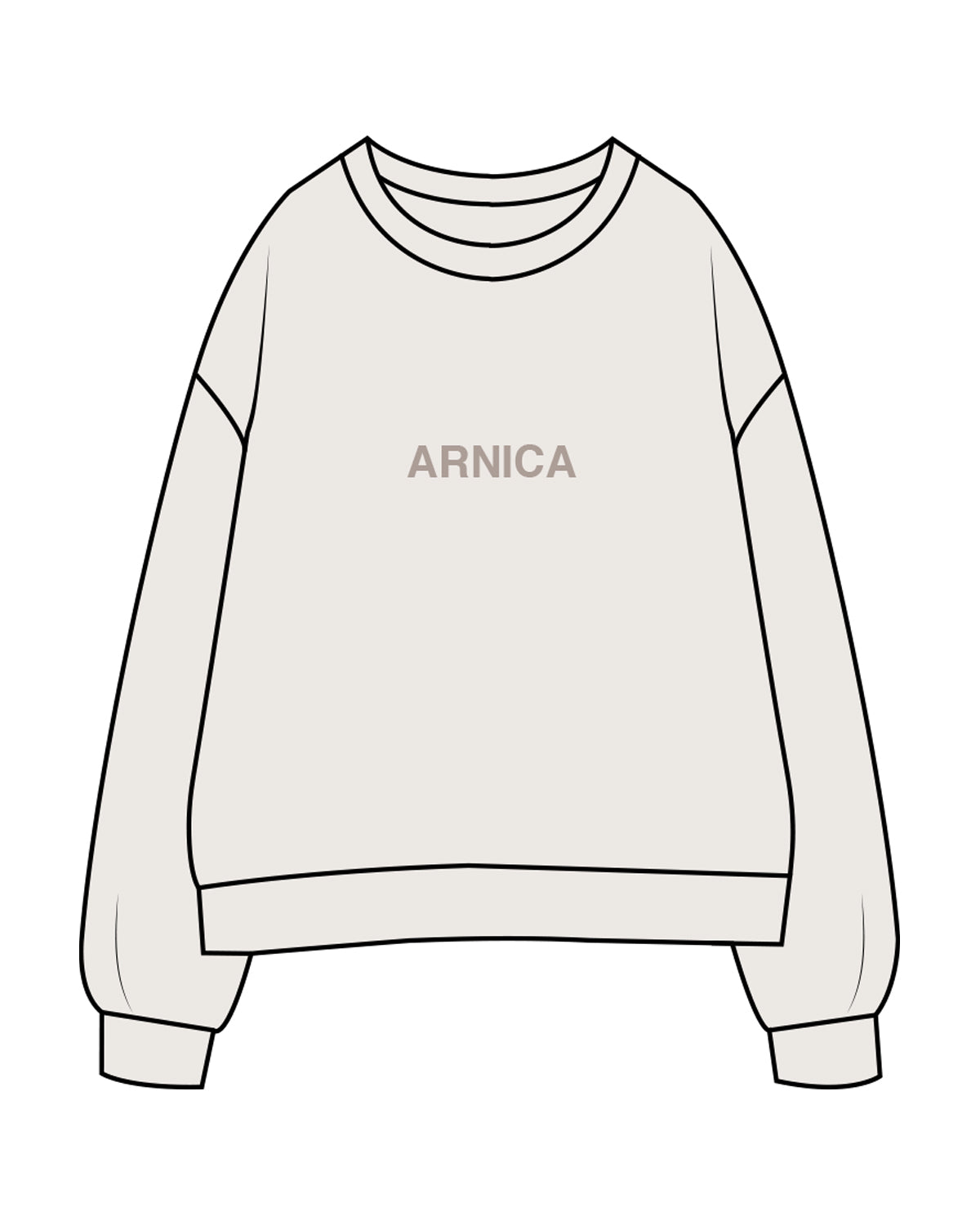 The Womens Crewneck - Bone - Aesthetics Injector - Center Chest " ARNICA " - Tone on Tone