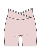The Piped Crossover Short - Pink - Golden Hour - Back Waistline - Printed - White