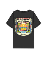 The Mens Heavyweight Tee - Washed Black - Blenders - Left Chest & Back "PACIFIC BEACH" - Printed - Full Color
