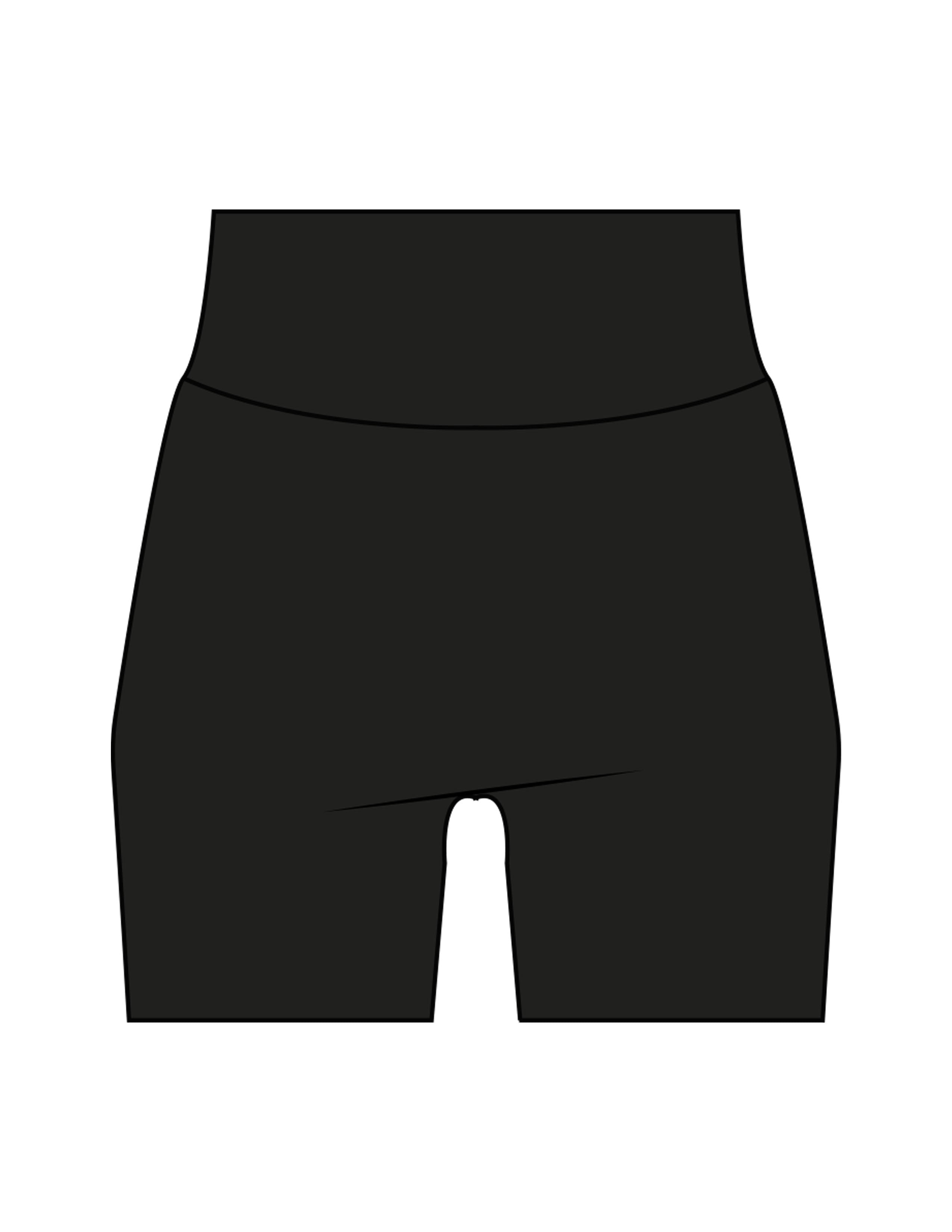 The Basic Short - Black - Drench - Right Back Leg - Icon - Printed - White
