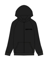 The Mens Zip Hoodie - Black - Coach Code - Left Chest & Back Center - Tone on Tone