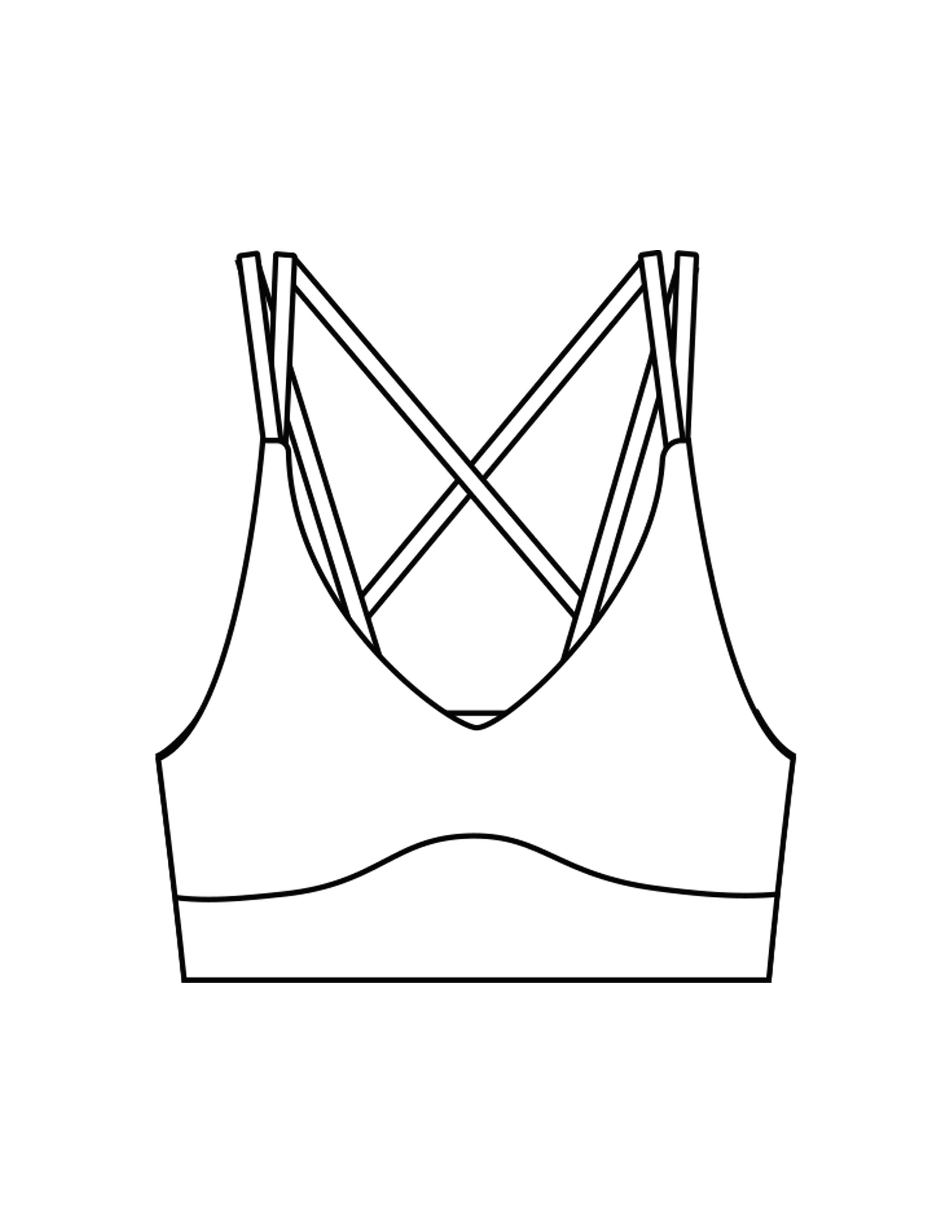 The Strappy Bra - White - BlueCarrot - Center Back - Printed - Black