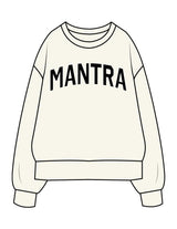 The Womens Heavyweight Crewneck - Off White - Mantra - Center Chest Arc - Printed - Full Color