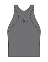 The High Neck Racer Tank - Grey - The Refinery Fitness Studio - Center Back - Printed - Black