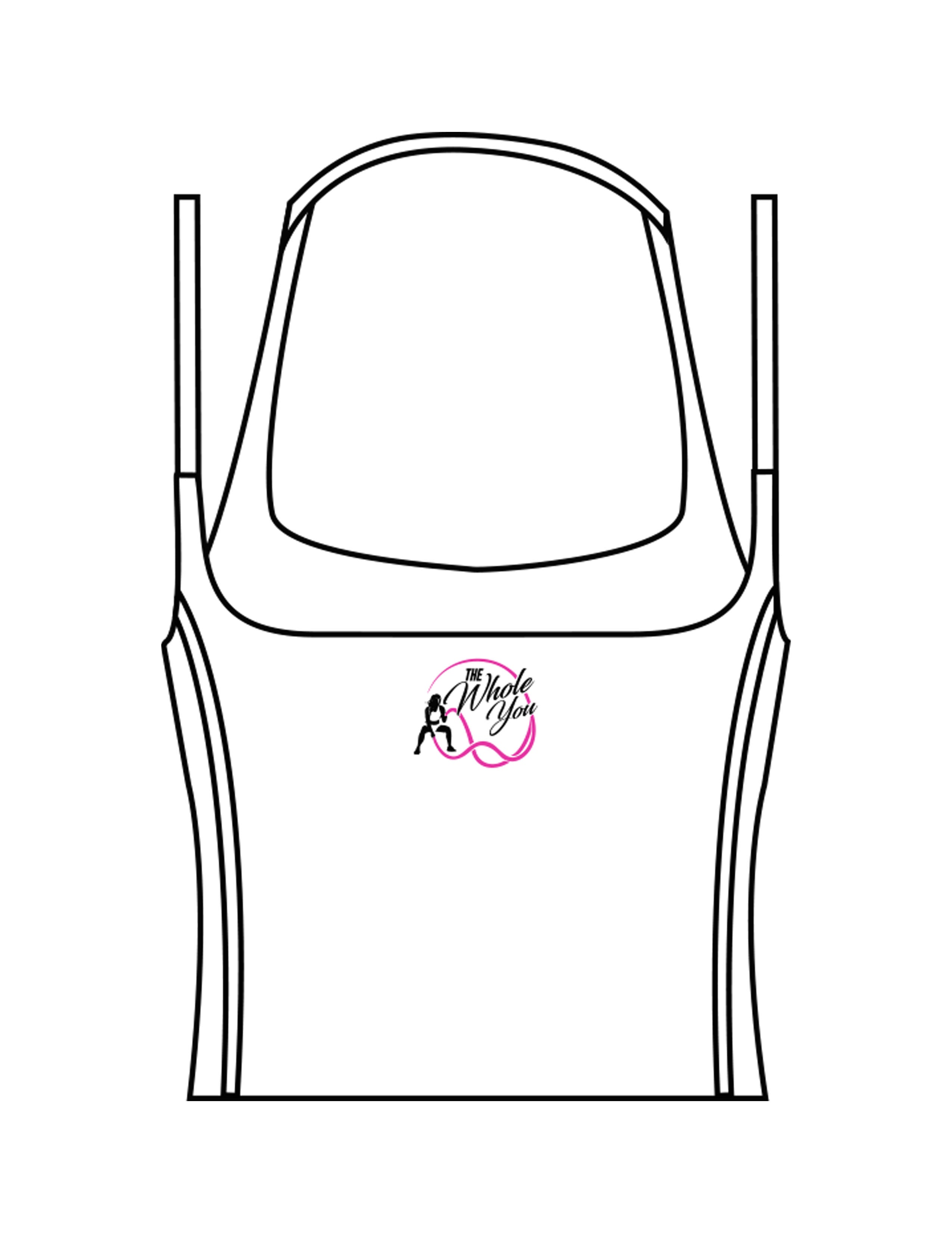 The Piped Tank - White - The Whole You Wellness - Center Back - Printed - Full Color