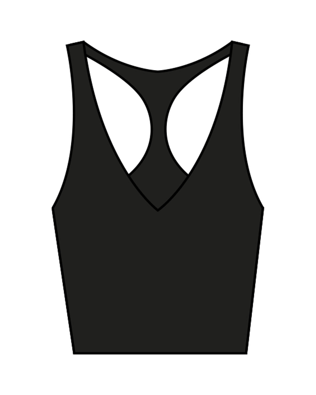 The Racer Tank - Black - LagreeMixx - Center Back - Printed - White
