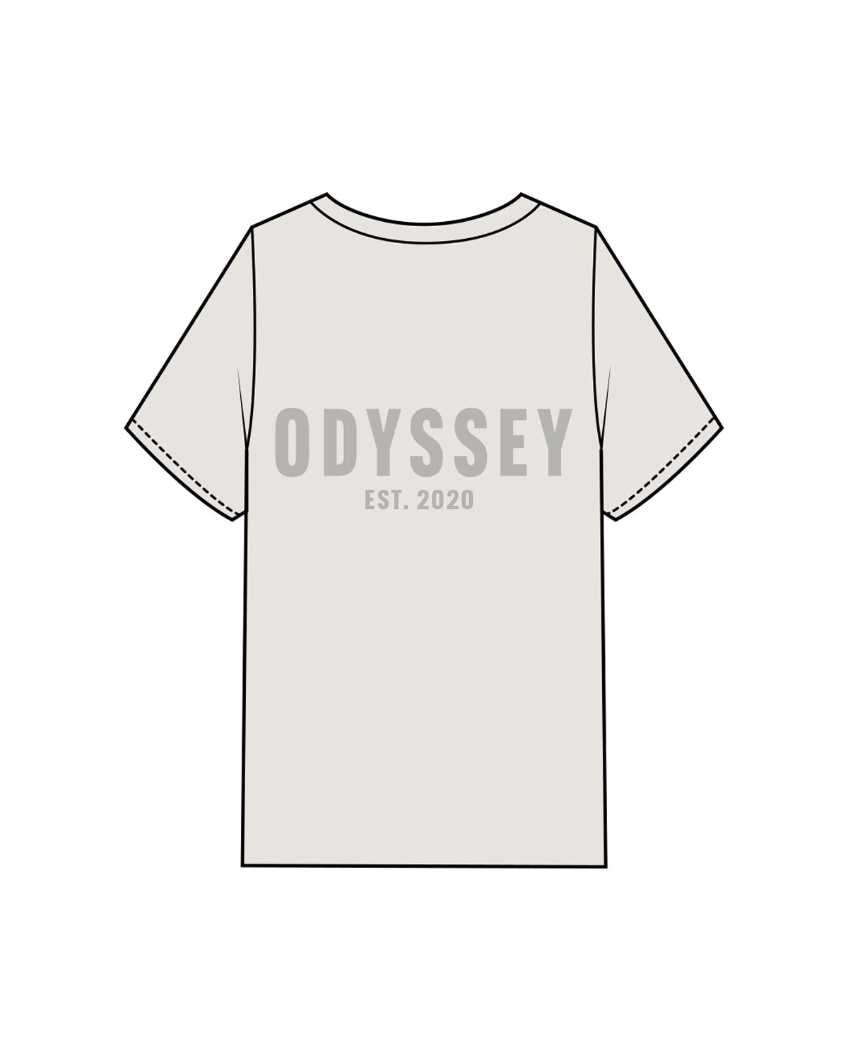 The Mens Heavyweight Tee - Washed Bone - Odyssey Performance - Left Chest & Back Stacked - Tone on Tone