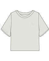 The Heavyweight Crop Tee - Washed Bone - Core Ritual - Right Sleeve & Left Chest - Washed Bone